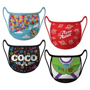 DisneyParks Pixar Set Of 4 Face Masks  XL New
